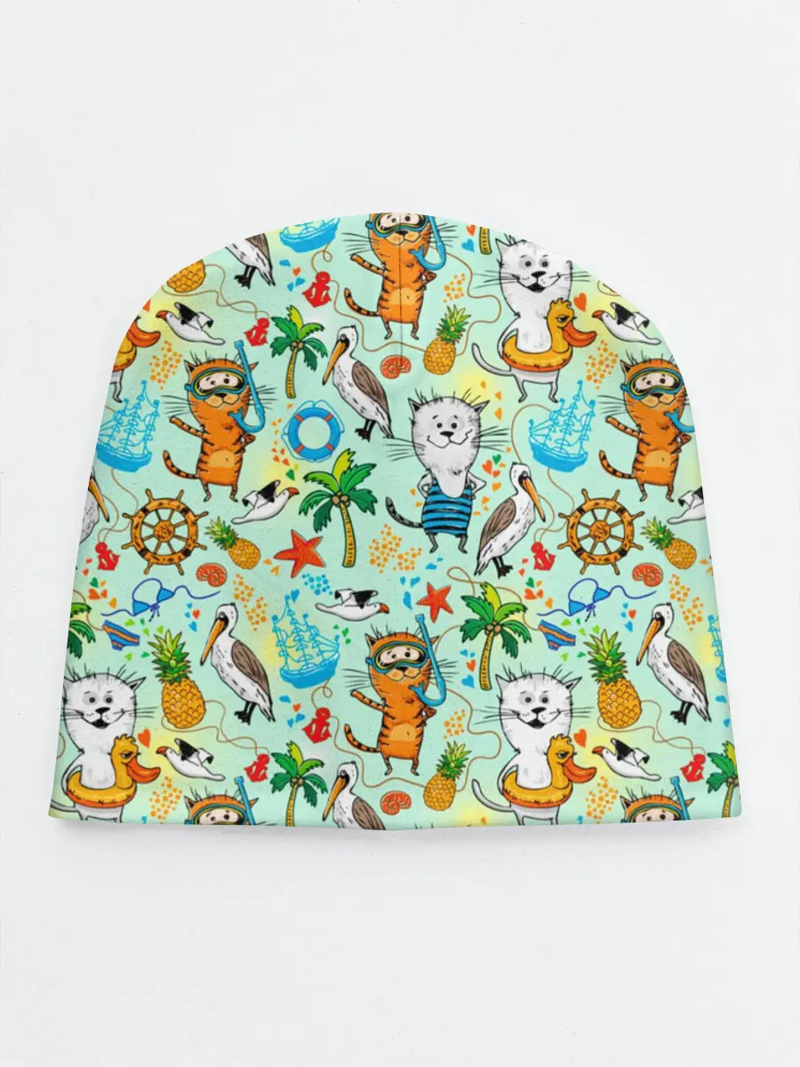 Детская шапка / Коты на отдыхе