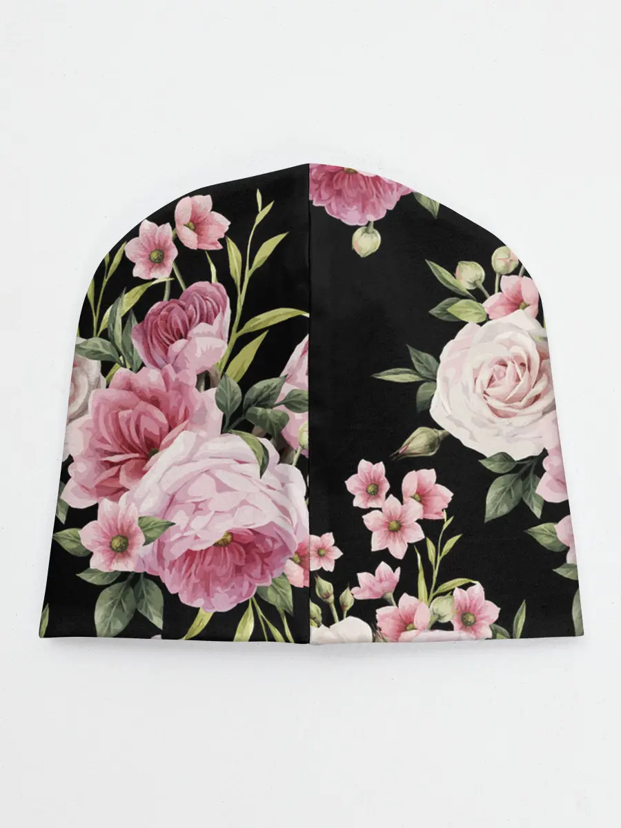 Детская шапка / Пионы на Чёрном