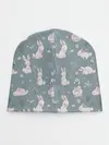 Детская шапка / Зайцы на лужайке