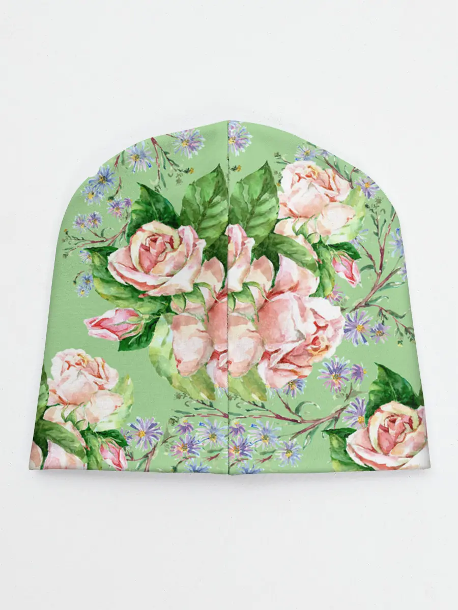Детская шапка / Розы и васильки