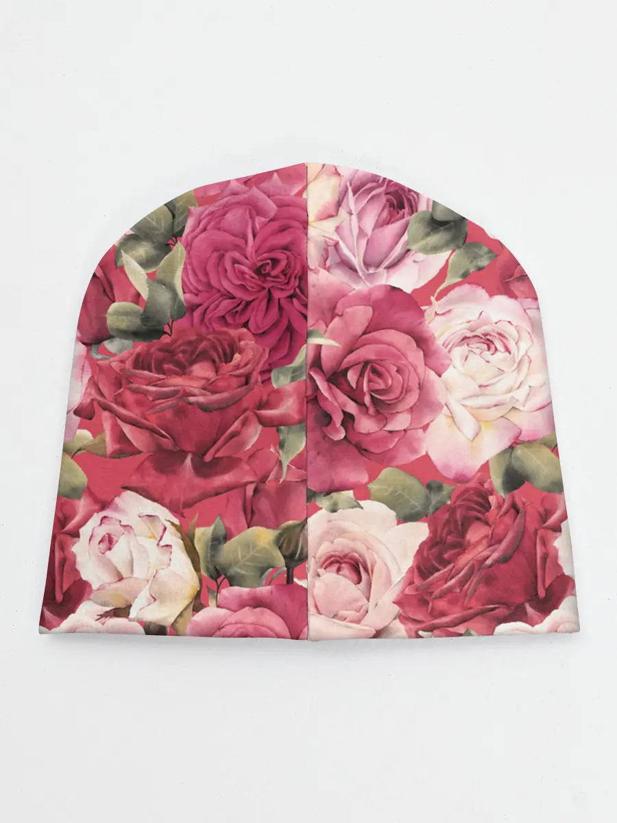 Детская шапка / Акварель, розы