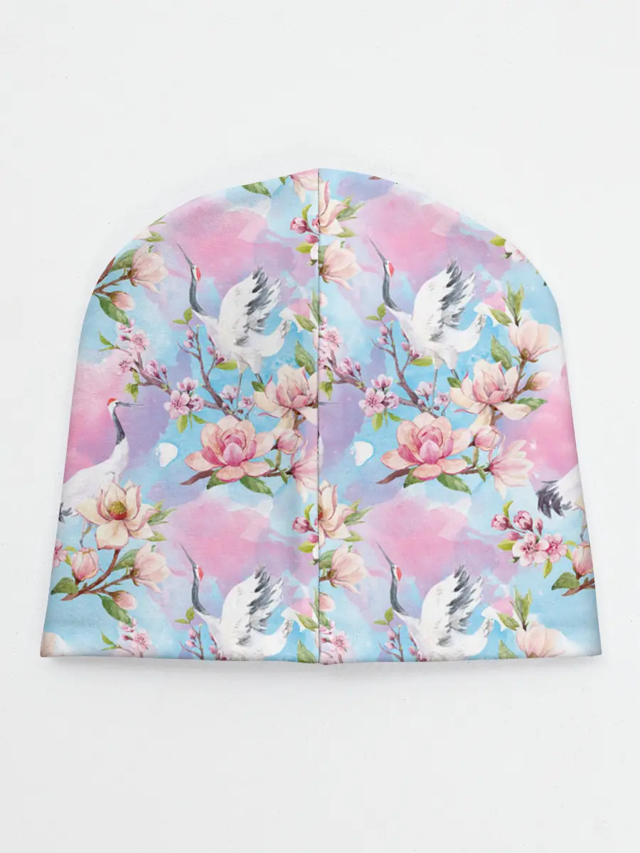 Детская шапка / Узор с журавлями