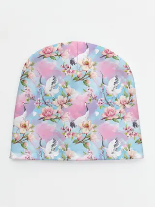 Детская шапка / Узор с журавлями