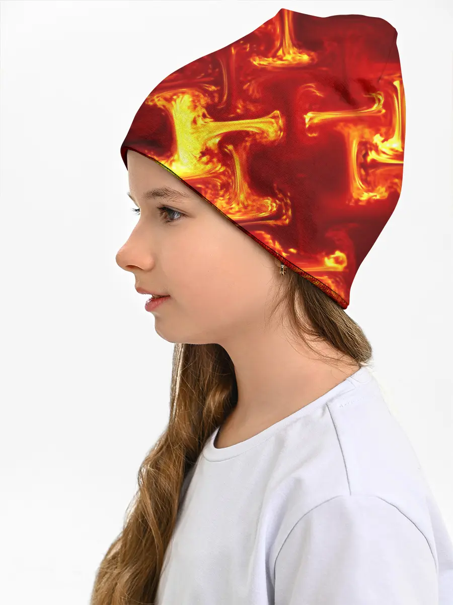 Детская шапка / Огненная лава