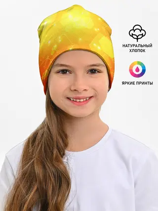 Детская шапка / ОРАНЖЕВЫЕ СОТЫ