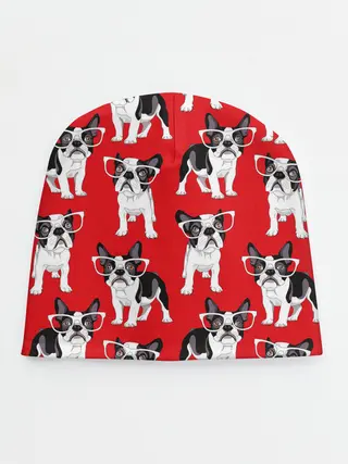 Детская шапка / Французские бульдоги