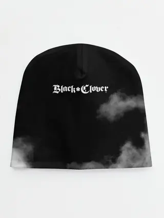 Детская шапка / Логотип Черного Клевера в дымке