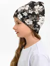 Детская шапка / Белые цветы