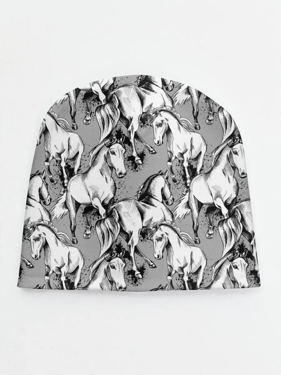 Детская шапка / Белые лошади
