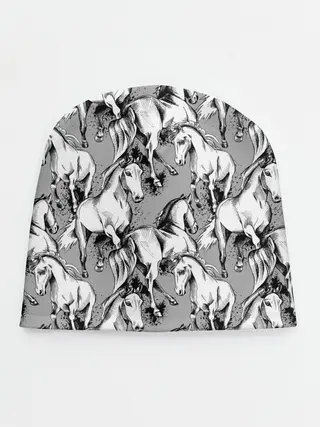 Детская шапка / Белые лошади