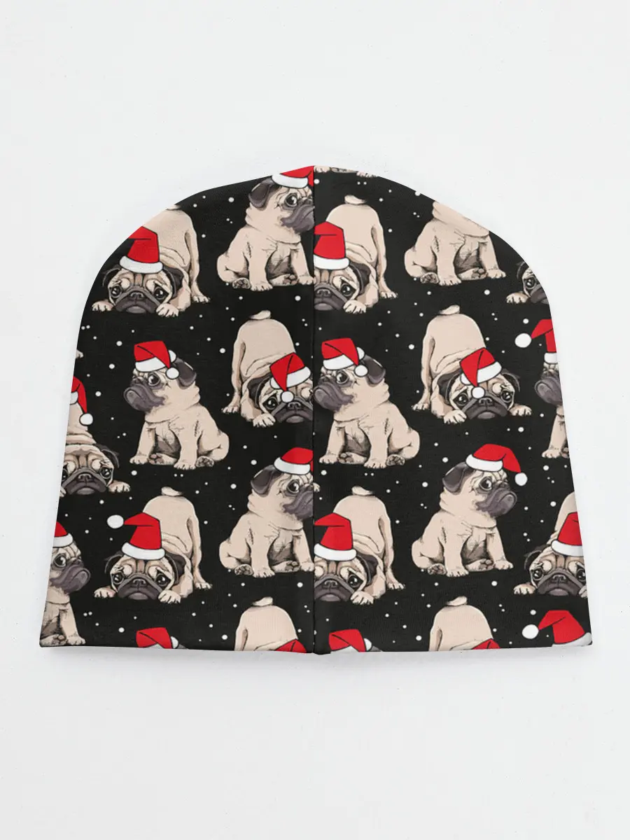 Детская шапка / Новогодние мопсы