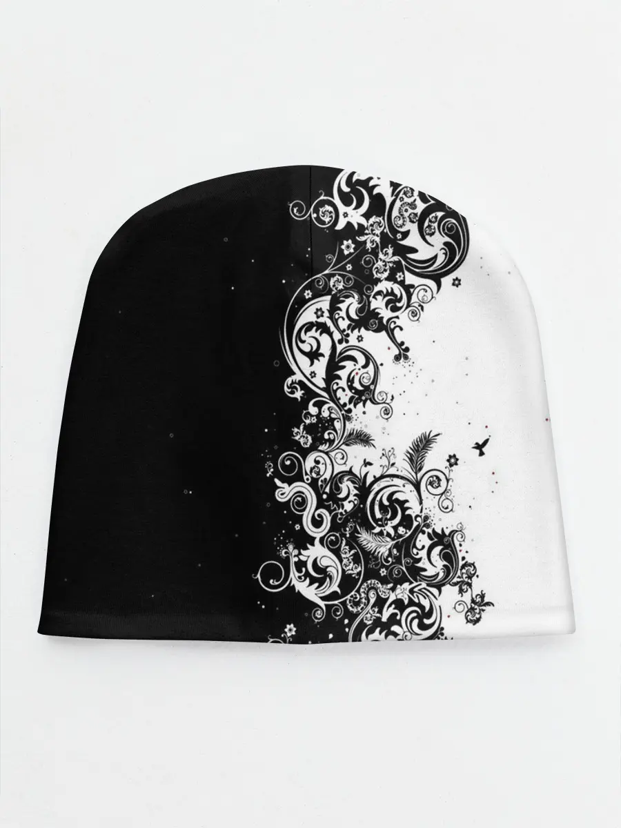 Детская шапка / Черно-белый узор.