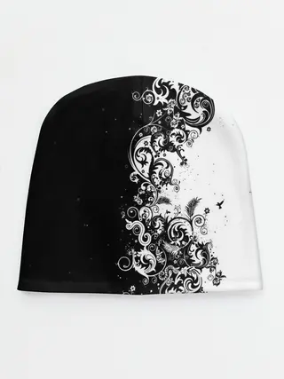 Детская шапка / Черно-белый узор.