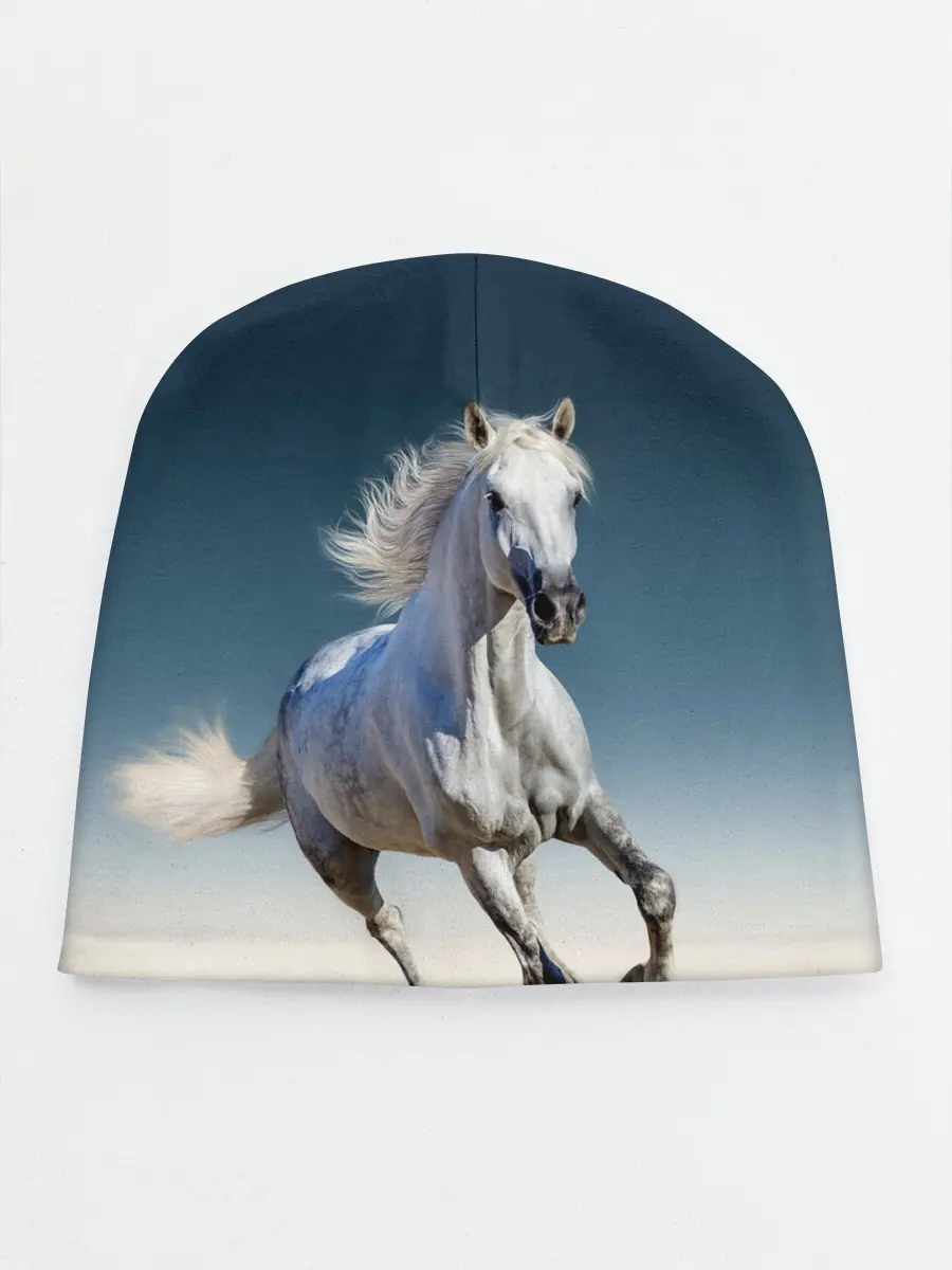 Детская шапка / Серый в яблоках конь