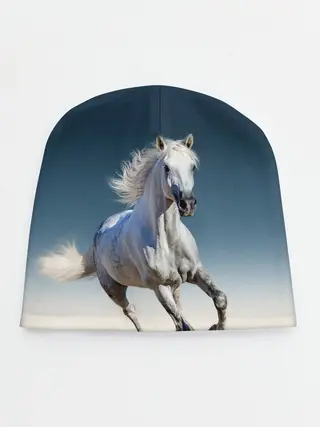 Детская шапка / Серый в яблоках конь