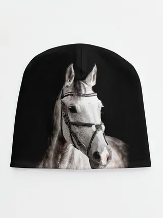 Детская шапка / Серный в яблоках конь