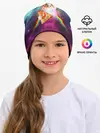 Детская шапка / Кот с радугой и пиццей