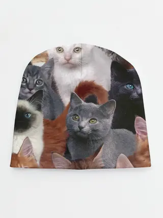 Детская шапка / Много котов