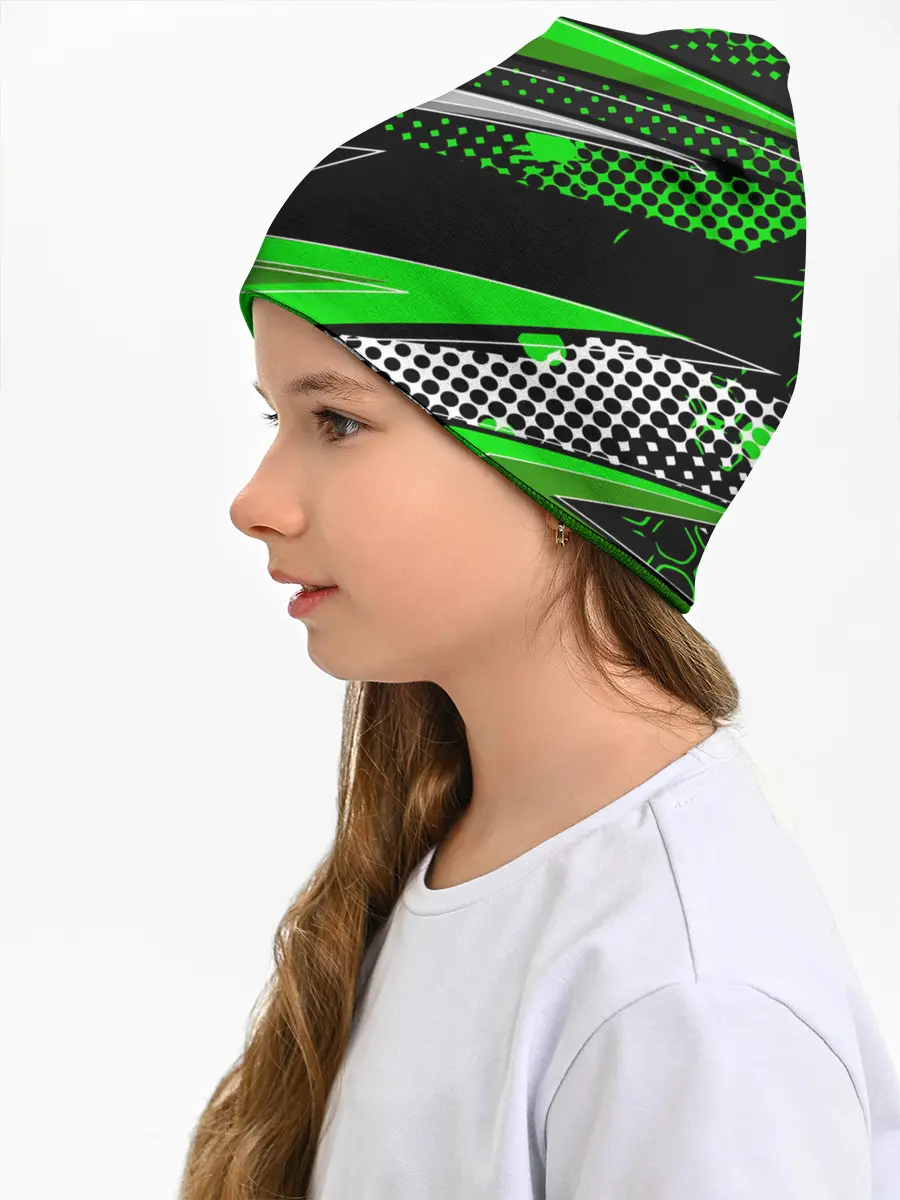 Детская шапка / Зеленая краска