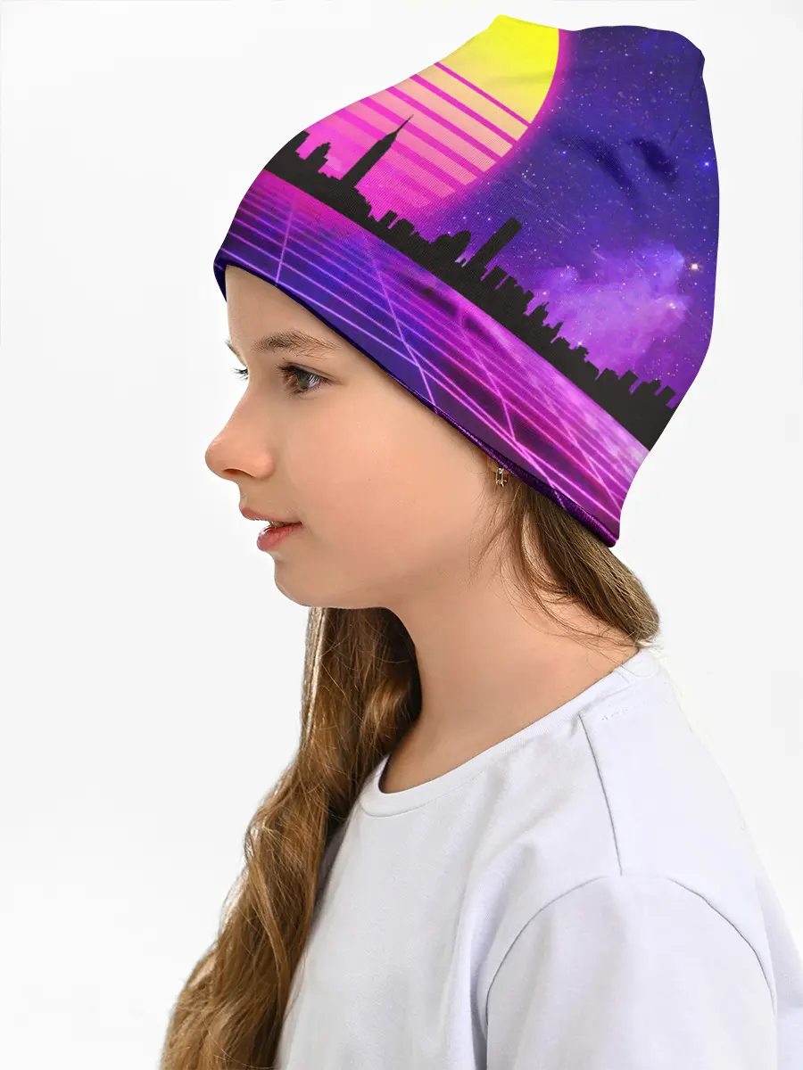 Детская шапка / ГОРОД В НЕОНЕ