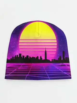 Детская шапка / ГОРОД В НЕОНЕ