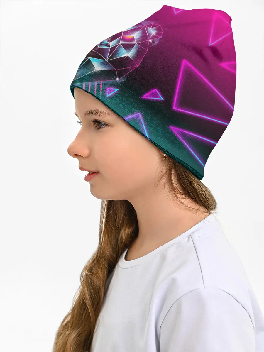 Детская шапка / RETRO CYBER BEAR NEON