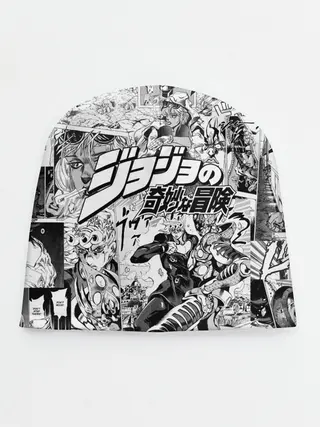 Детская шапка / Серый комикс jojo