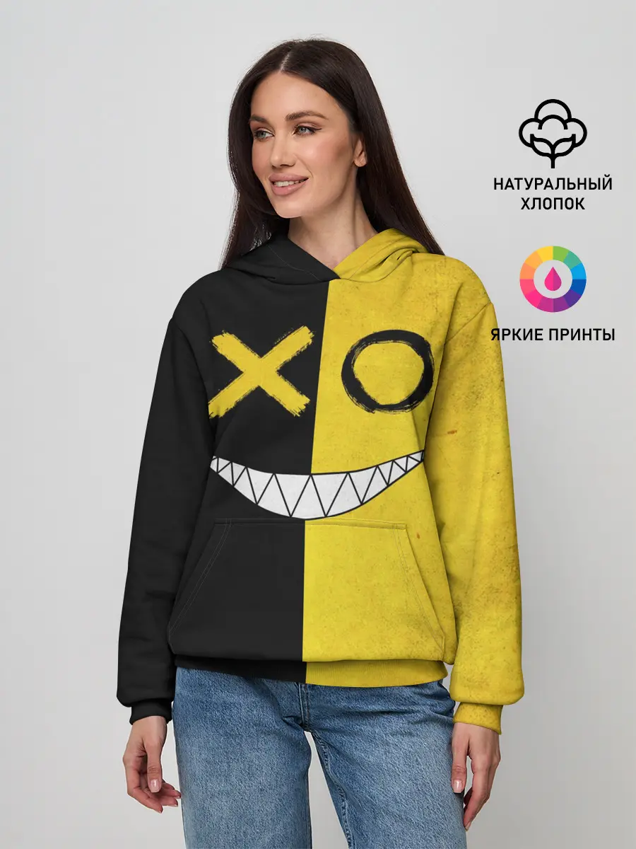 Женское худи / Yellow and black smile