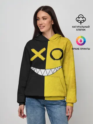 Женское худи / Yellow and black smile