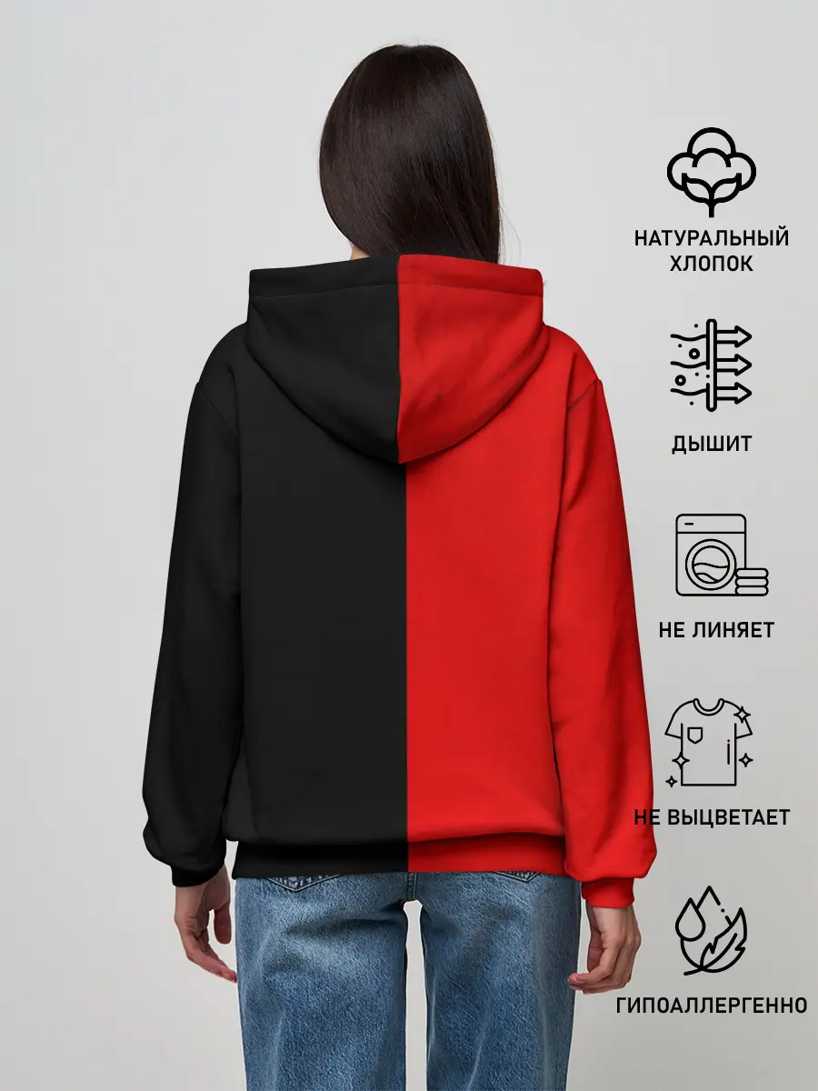 Женское худи / Smail Black and red