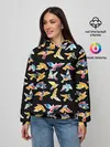 Женское худи / парящие акварельные птицы
