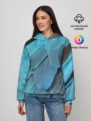 Женское худи / Перья попугая