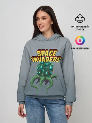 Женское худи / Space Invaders | Old game