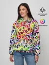 Женское худи / Веселый узор из грустных котов