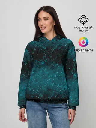 Женское худи / Черно-синие блестки