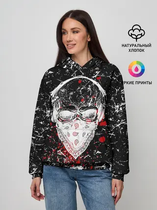 Женское худи / Брызги Череп Хипстер Гранж