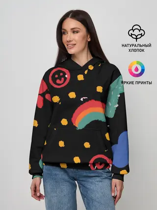Женское худи / красочное детство