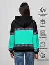 Женское худи / Черно-бирюзовый узор