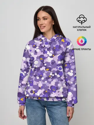 Женское худи / Анютины глазки узор