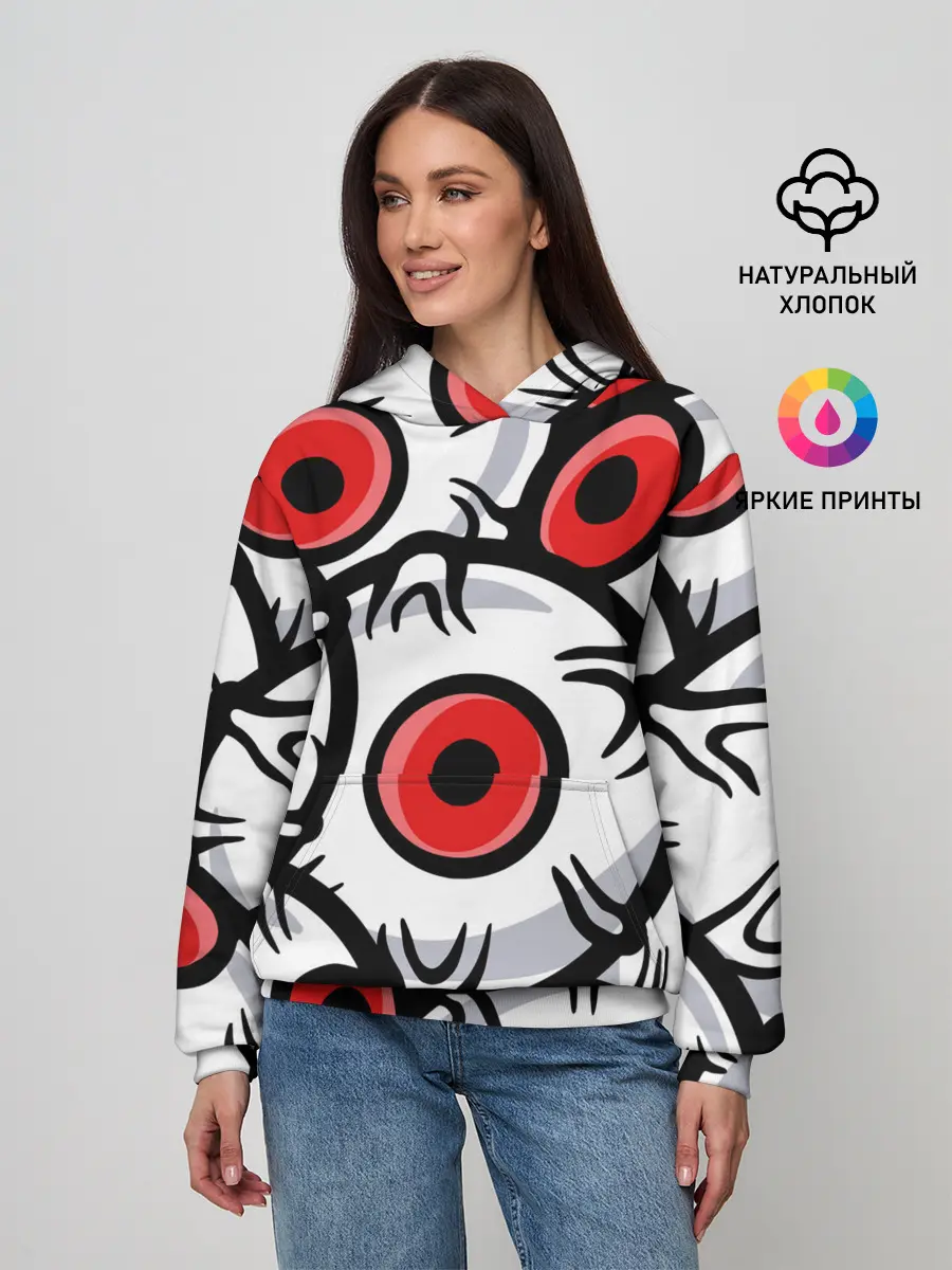 Женское худи / ГЛАЗА ЗЛОДЕЯ | RED EYES