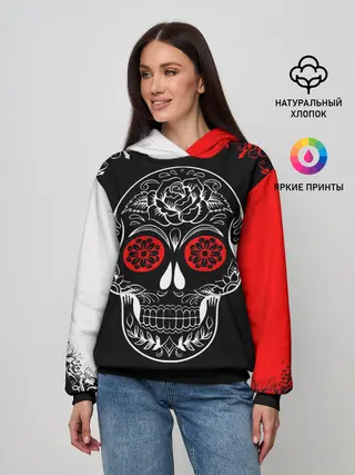 Женское худи / Red White Skull - Череп