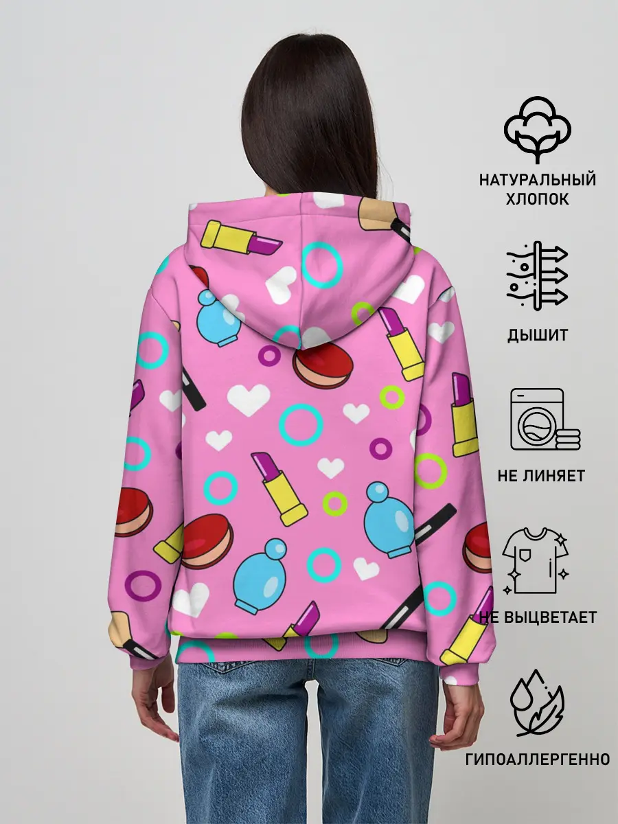 Женское худи / кролик и косметика