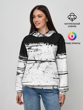 Женское худи / ИСПАЧКАННЫЙ КРАСКОЙ