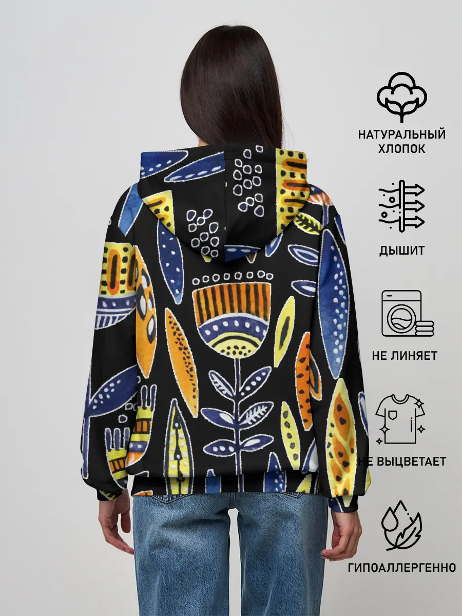 Женское худи / цветы фараона