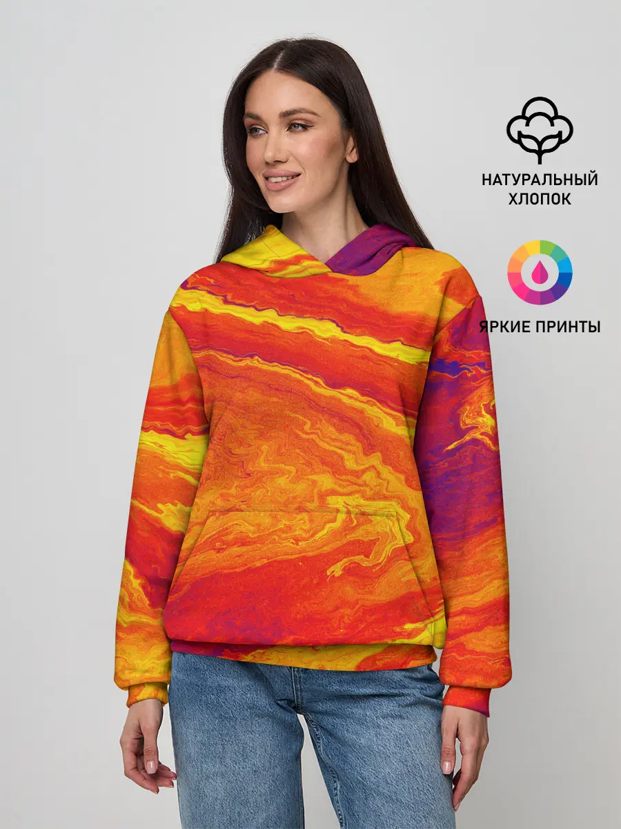 Женское худи / ПЯТНО ЮПИТЕРА | ОРАНЖЕВЫЙ ГРАНЖ