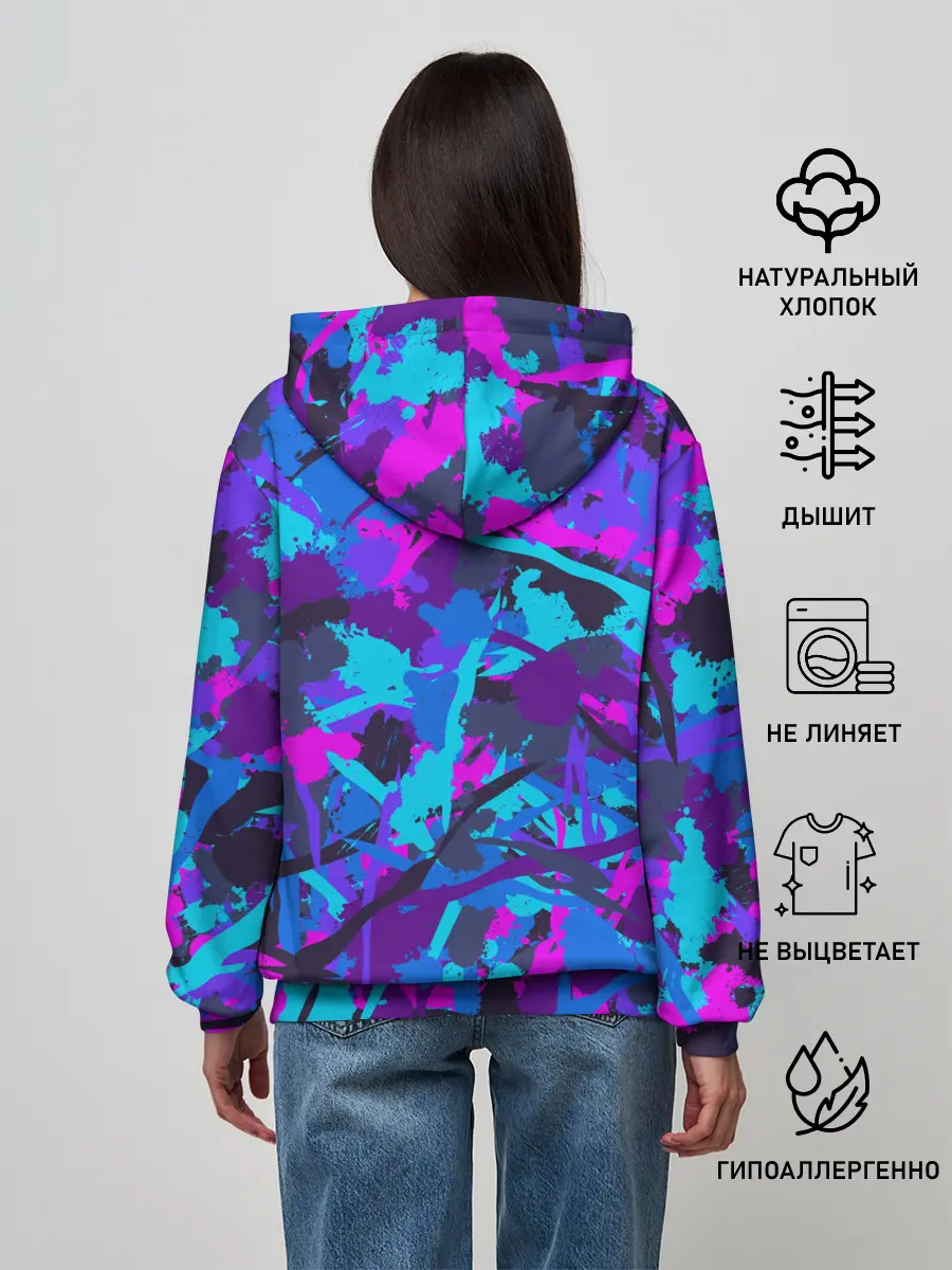 Женское худи / Неоновые кляксы