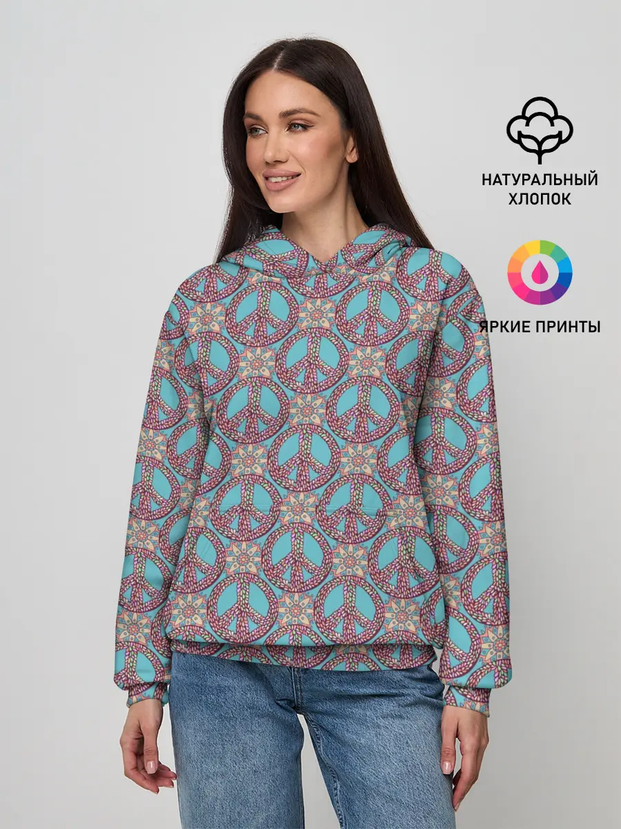 Женское худи / Символы хиппи