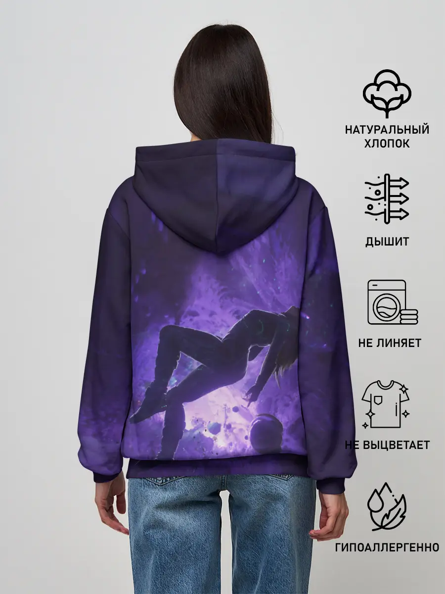 Женское худи / Space X Girl in zero gravity