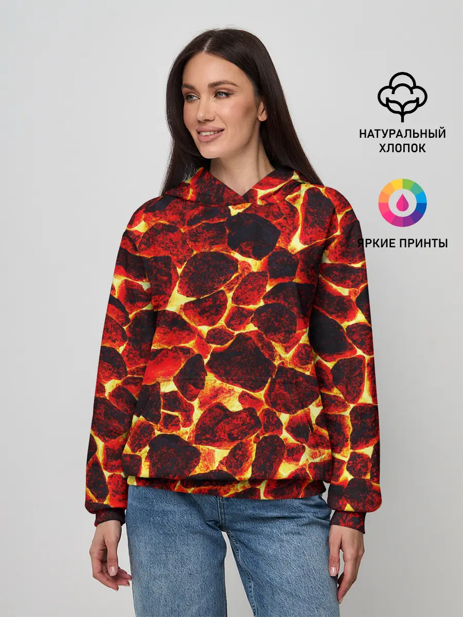 Женское худи / КАМНИ В МАГМЕ | ROCKS IN MAGMA