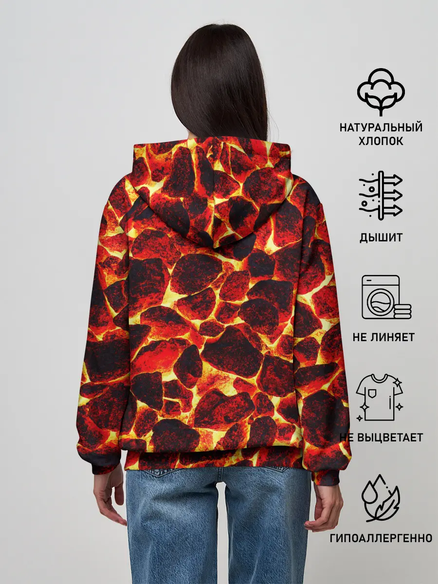 Женское худи / КАМНИ В МАГМЕ | ROCKS IN MAGMA